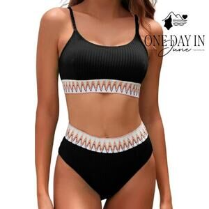 Zuobango Textured Crop Bikini Swimsuit Size XL